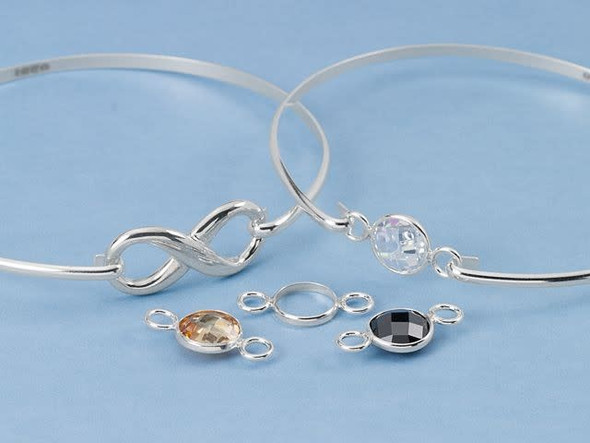 Sterling Silver Bracelet, Cuff, Half Round Wire (Each)