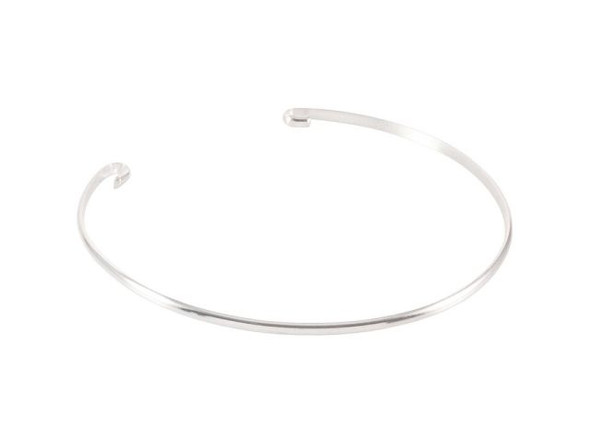 Sterling Silver Bracelet, Cuff, Half Round Wire (Each)