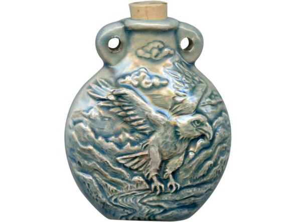 Ceramic Raku-style Pendant, Eagle Bottle (Each)