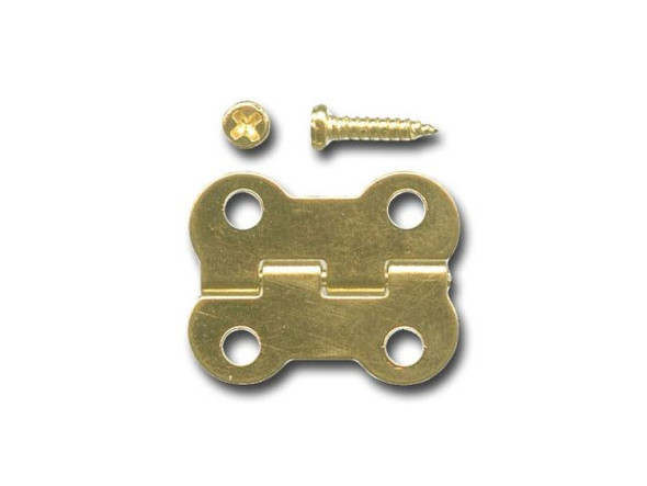 These small working hinges with moveable parts are the perfect hardware for jewelry designs! Use as multistrand connectors and dangles in steampunk jewelry, mixed media designs and memory jewelry. Or, use for their original purpose: to make your own boxes with hinged lids. The pointed brass screws are designed for use with wood, but because they are brass, you can also use them rivets: just trim the excess with a jeweler's saw (retaining about 1.5mm) and use a riveting hammer, or even a ballpeen hammer, to mushroom the head. Imagine the fun of a lapel pin that opens to display a secret!See Related Products links (below) for similar items and additional jewelry-making supplies that are often used with this item. Questions? E-mail us for friendly, expert help!