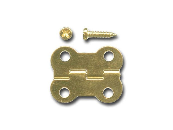 1/2" Yellow Plated Brass Hinge with Screws (12 Pieces)