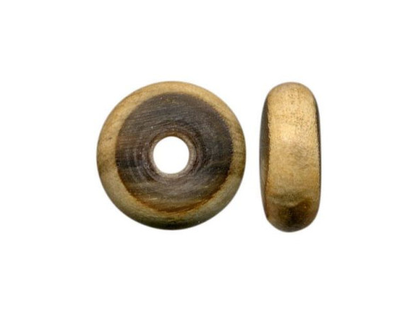 Handmade Gold Horn Beads, Rondelle, 12mm (strand)