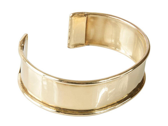 Cuff Bracelet with Edges, 3/4" - Polished Brass (Each)