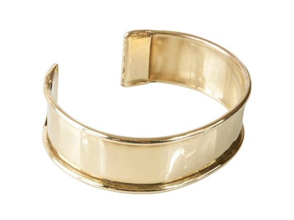 Cuff Bracelet with Edges, 3/4" - Polished Brass (Each)