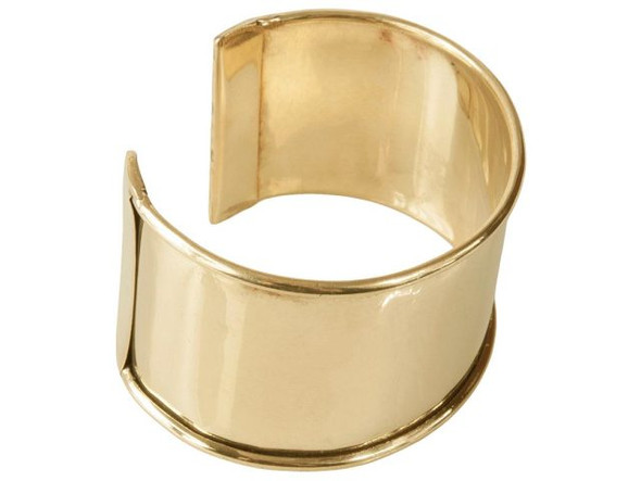 Cuff Bracelet with Edges, 1-1/2" - Polished Brass (Each)