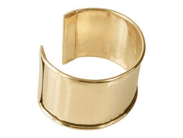 Cuff Bracelet with Edges, 1-1/2" - Polished Brass (Each)