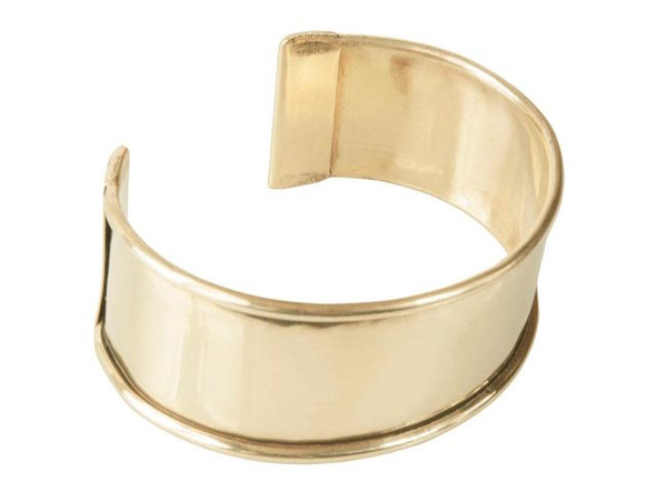 Cuff Bracelet with Edges, 1" - Polished Brass (each)