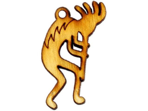 Baltic Birch Wood Charm, Kokopelli, 25x14mm (12 Pieces)