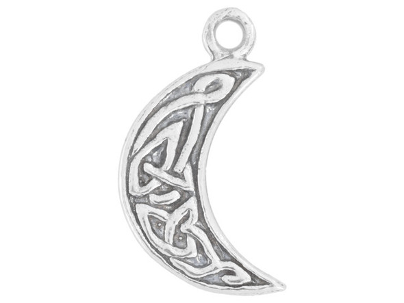 Sterling Silver Celtic Moon Charm (Each)