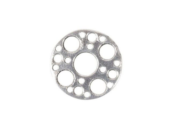 Sterling Silver Multi-Hole Round Connector, 14mm (Each)