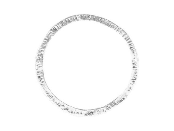 Sterling Silver Textured Round Jewelry Link, 20mm (Each)