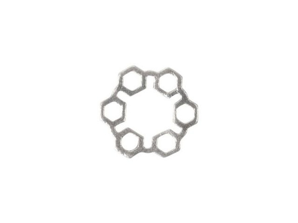 11mm Sterling Silver Honeycomb Pattern Connector (Each)