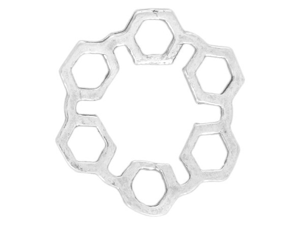 11mm Sterling Silver Honeycomb Pattern Connector (Each)