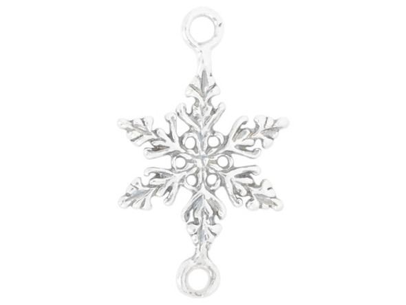 Sterling Silver Snowflake Connector - 2 Loops (Each)