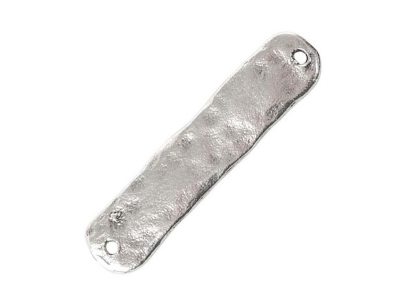 Sterling Silver Hammered Rectangle Bar Connector - 2 Holes (Each)