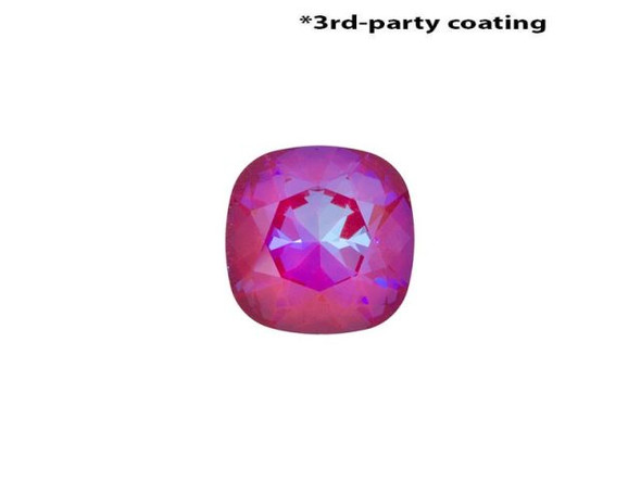 This is a genuine PRESTIGE Crystal #4470 cushion square crystal, with Ultra AB Ruby, a third-party custom coating that adds vivid pink-reds and purple-reds which shift as you view the crystal from different angles. Third-party coatings include transparent and opaque coatings that enhance, change or partially cover the base crystal color.Transparent coatings (such as Purple Haze and Mahogany) change the appearance of the item to a mixed hue, a combination of the base color and the transparent coating.Opaque/Metallic Coatings (such as third-party Bermuda Blue, Electra and Volcano) coat the crystal in a metallic covering. This coating can be applied to the top or bottom of an item or coat the entire item.Special Effects include Ultra AB, which is vibrant and saturated with color, taking classic PRESTIGE Crystal crystal fancy stones to a new retro-level.  See Related Products links (below) for similar items and additional jewelry-making supplies that are often used with this item.Questions? E-mail us for friendly, expert help!