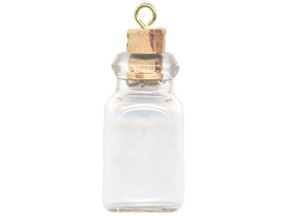 Bottle Charm, 1" Glass Mason Jar (12 Pieces)
