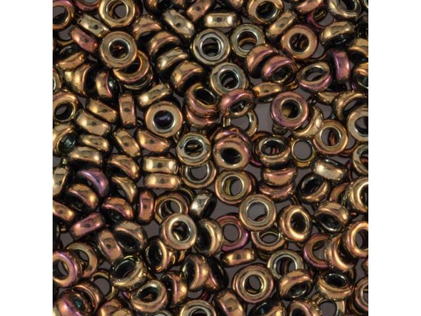 MIYUKI Glass Spacer Bead, 3x1.3mm - Gold Violet Metallic (Tube)