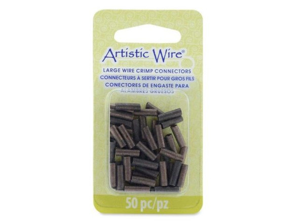 Artistic Wire Crimp Tubes for 12ga Wire - Antique Copper (fifty)