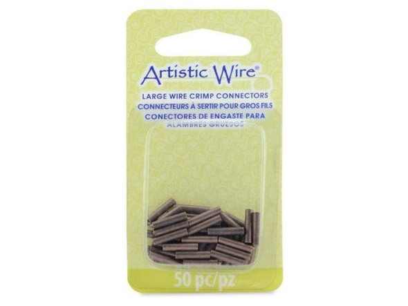 Artistic Wire Crimp Tubes for 16ga Jewelry Wire - Antique Copper (fifty)