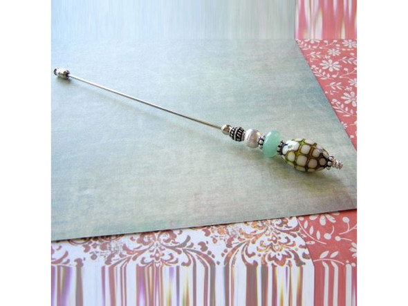 White Plated Stick Pin Clutch (12 Pieces)