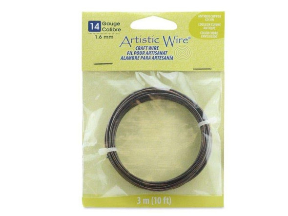 Artistic Wire Copper Jewelry Wire, 14ga, 10ft - Antique Copper (Each)