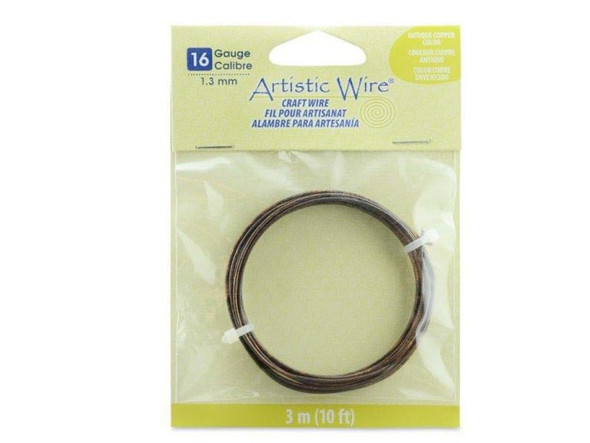 Artistic Wire Copper Jewelry Wire, 16ga, 10ft - Antique Copper (Each)