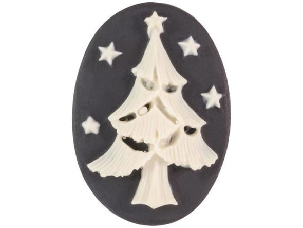 Cameo, Christmas Tree, 25x18mm (Each)