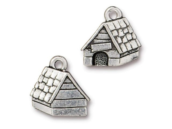 TierraCast Dog House Charm - Antiqued Silver Plated (Each)