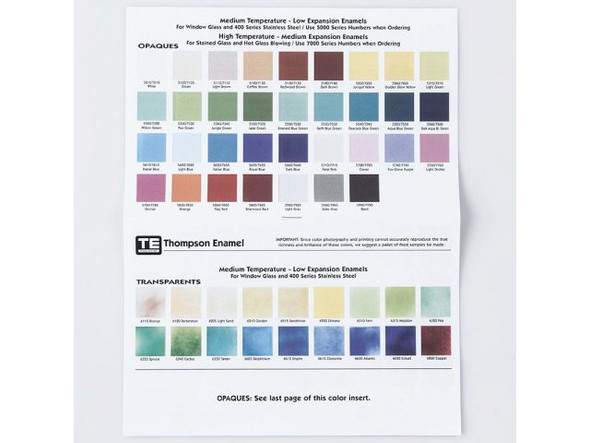 Thompson Enamels Color Chart (Each)