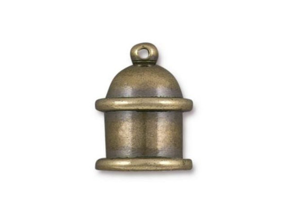 TierraCast Antiqued Brass Plate Pagoda Cord End for 8mm Cord (Each)