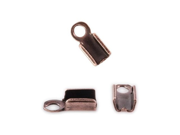 3x9mm Foldover Jewelry Crimp - Antiqued Copper Plated (gross)