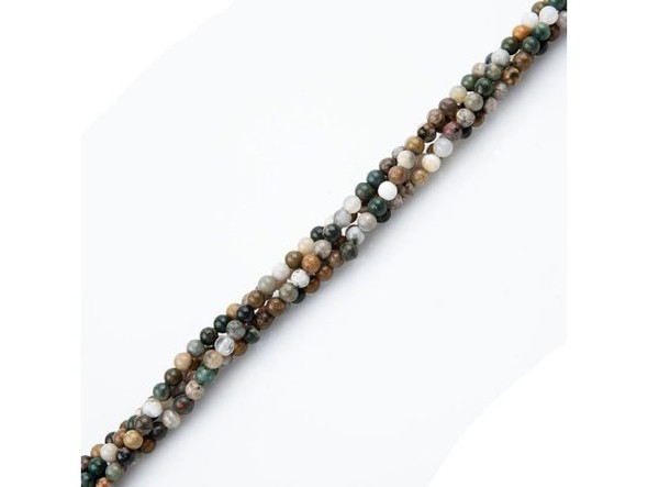 Ocean Jasper Round Gemstone Beads, 4mm (strand)