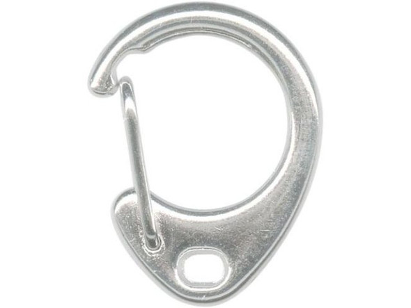 Silver Plated Teardrop Clip, Auto Close, Small, 24x18mm (12 Pieces)