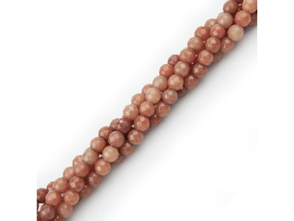 Red Aventurine Gemstone Beads, 8mm Faceted Round with Large Hole (strand)
