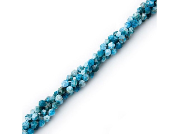 8mm Mixed Apatite Gemstone Bead, Star Cut Round (strand)