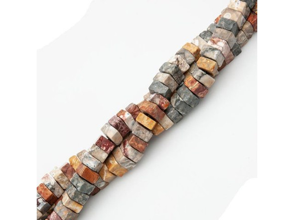 Sky Eye Jasper Gemstone Beads, 9mm Square Rondelle with Large Hole (strand)