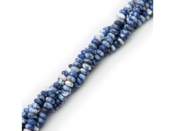 Matte Sodalite Gemstone Beads, 8mm Rondelle with Large Hole (strand)