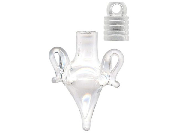 Bottle Charm, Glass Vial, Amphora (10 Pieces)