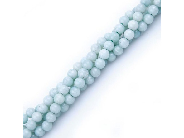 Amazonite Gemstone Beads, 8mm Round with Large Hole (strand)