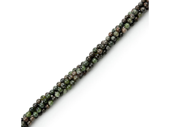Dendritic "Jade" Round Gemstone Beads, 6mm (strand)