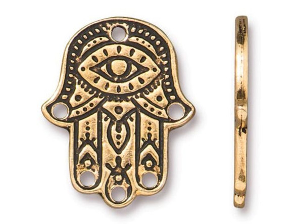 TierraCast Hamsa Hand Link - Antiqued Gold Plated (Each)