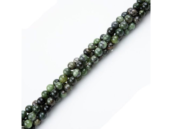 Dendritic "Jade" Round Gemstone Beads, 8mm (strand)