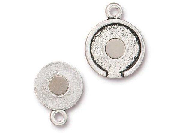 TierraCast Lotus Magnet Clasp - Antiqued Silver Plated (Each)