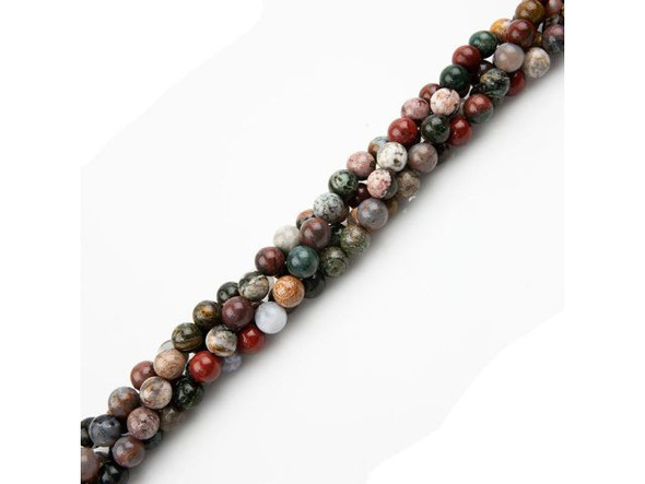 Natural Ocean Jasper Turquoise Howlite & Picture Jasper Bead Necklace