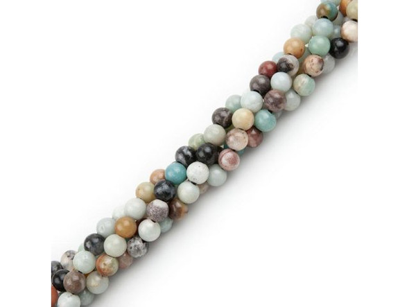 Rainbow Amazonite Gemstone Beads, 8mm Round with Large Hole (strand)