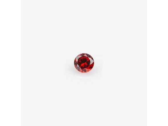 Cubic Zirconia Stone, 4mm Round, AAA - Ruby (Each)