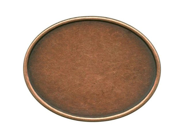 Antiqued Copper Plated Belt Buckle Blank, Oval, 84mm #30-682-02-AC