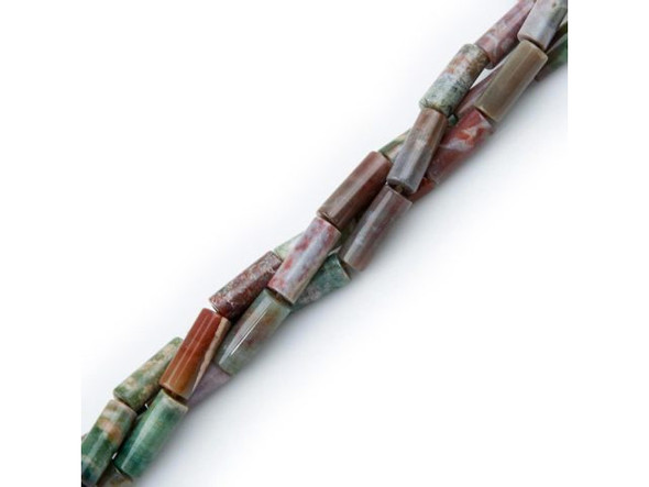 Fancy Jasper Gemstone Beads, 8x21mm Tube with Large Hole (strand)