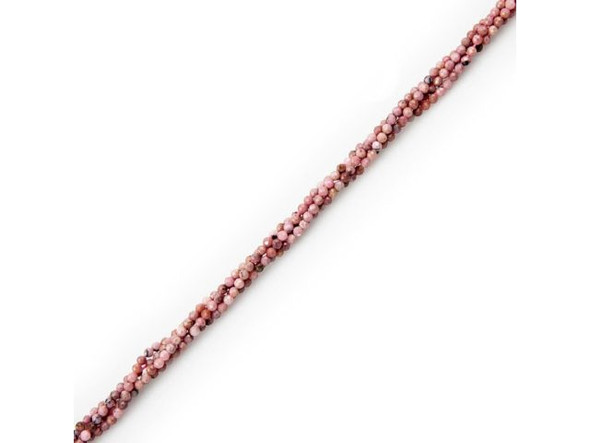 Rhodonite 2mm Faceted Round Gemstone Beads - Special Purchase (strand)